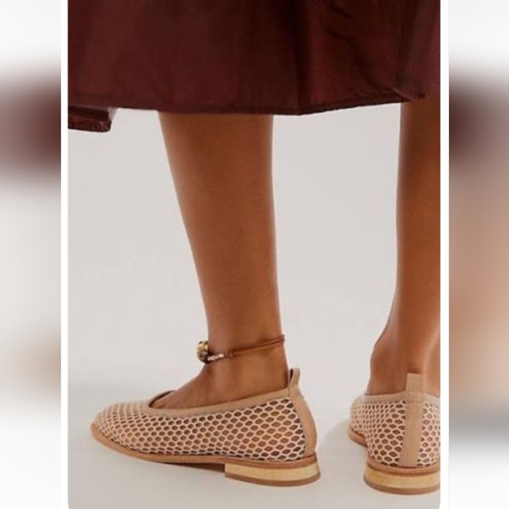 Free People Elegant Beige Mesh Ballet Flat - Picture 3 of 11
